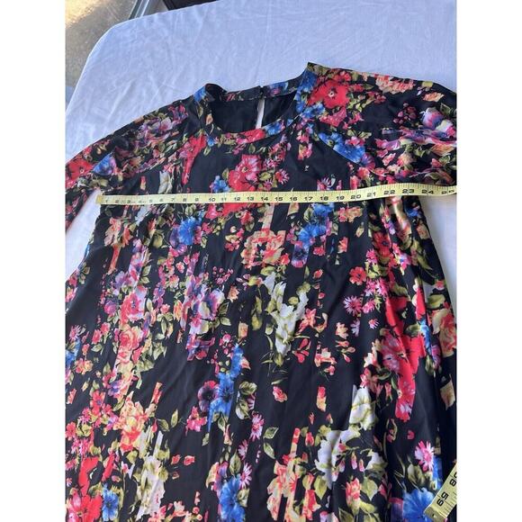 Suzanne Betro Plus Size 1X Black Floral Dress Knee Length Office Church - Picture 7 of 9